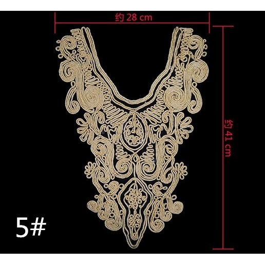 1 Miếng Vải Ren Hoa Trang Trí Cổ Áo Xinh Xắn