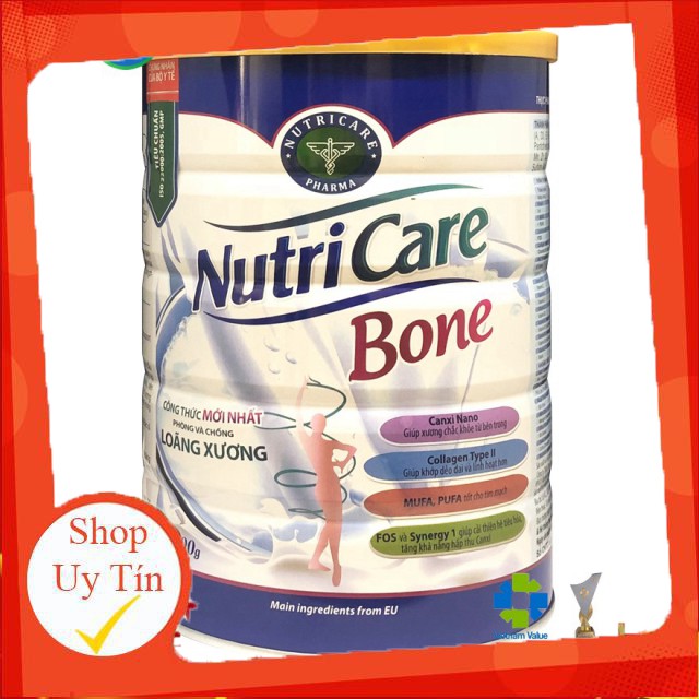 CHÍNH HÃNG Sữa bột Nutricare Bone Mới phòng loãng xương cải thiện xương khớp (900g)