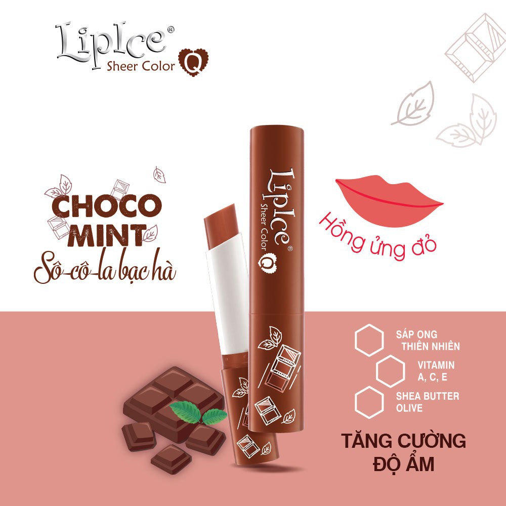 Son dưỡng môi LipIce Sheer Color Q Choco Mint - Sô cô la bạc hà