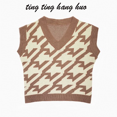 Áo Dệt Kim Không Tay Cổ Chữ V Dáng Rộng Phong Cách Hàn Quốc Dành Cho Nữ | BigBuy360 - bigbuy360.vn