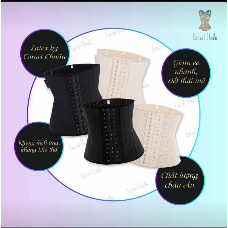 Combo Gen bụng latex corset chuẩn (mẫu cũ) + 1 liner