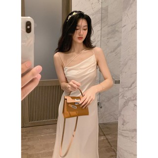 Đầm nữ 2 dây xoè maxi phi lụa dự tiệc, dạo phố sexy