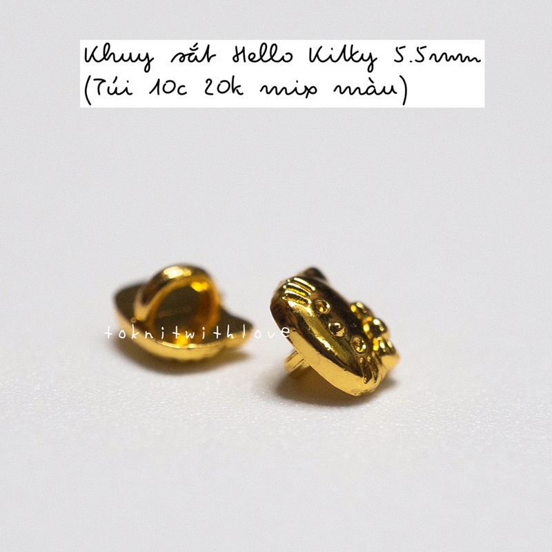 Khuy sắt hình Hello Kitty size 5.5mm (túi 10c 20k mix màu)