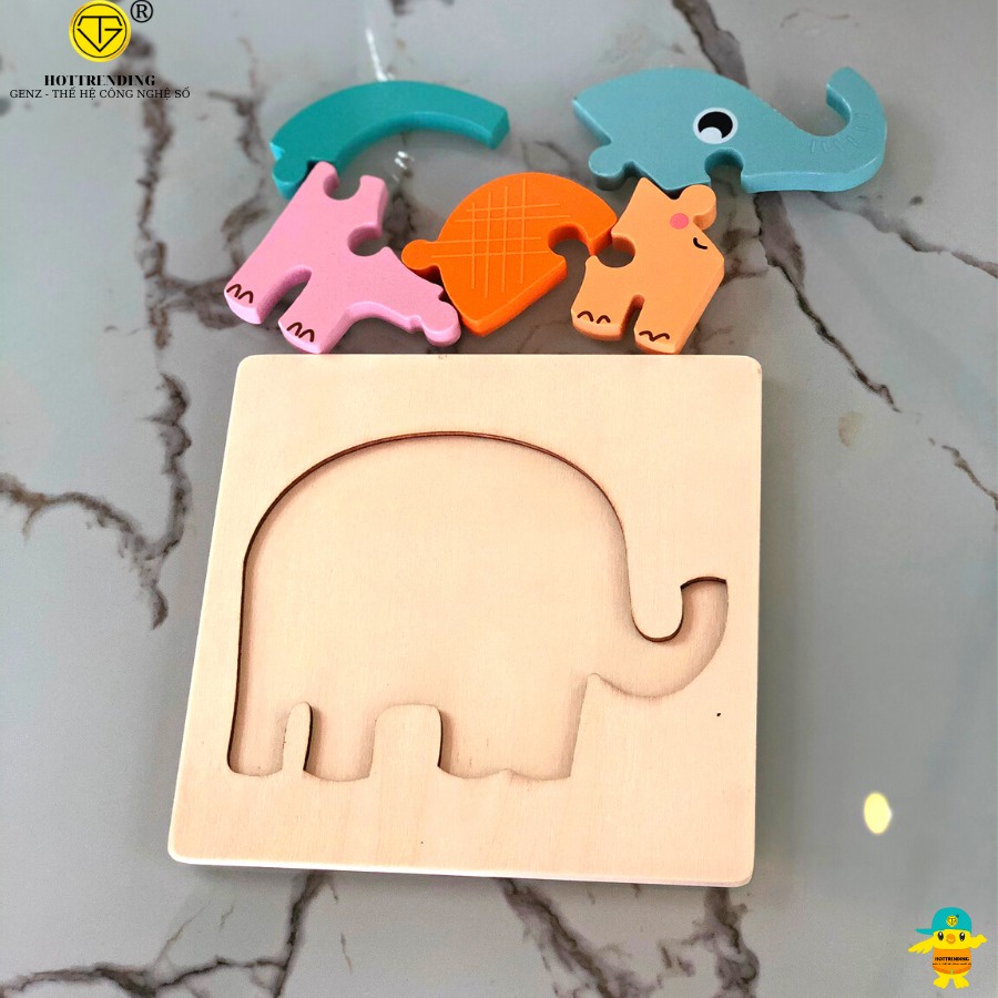 Tranh Ghép Hình Nổi 3D Bằng Gỗ Tự Nhiên An Toàn, Nhiều Mẫu Cho Bé Phát Triển Trí Tuệ Thông Minh