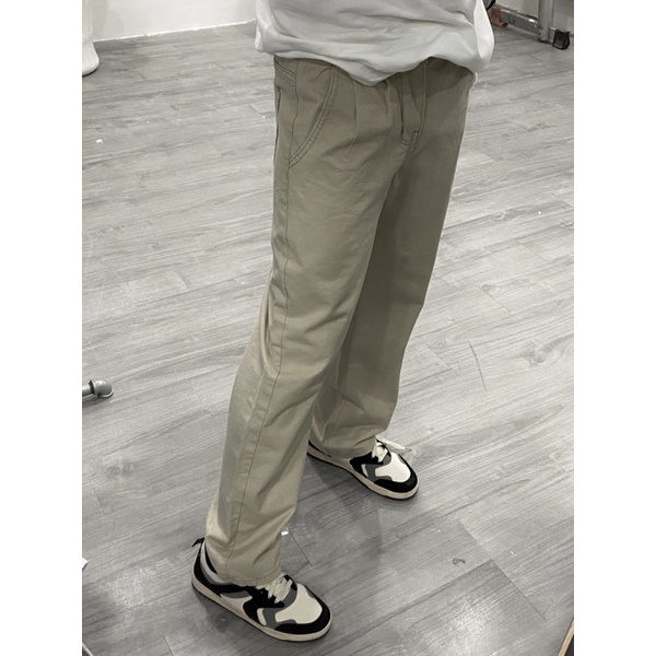 QUẦN KAKI DÁNG SUÔNG,QUẦN KAKI ỐNG RỘNG UNISEX NAM NỮ MÃ 121