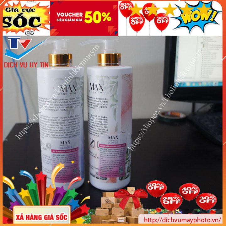 Cặp dầu gội dầu xả thương hiệu MAX thơm chính hãng đảm bảo chất lượng kholinhkienmayin