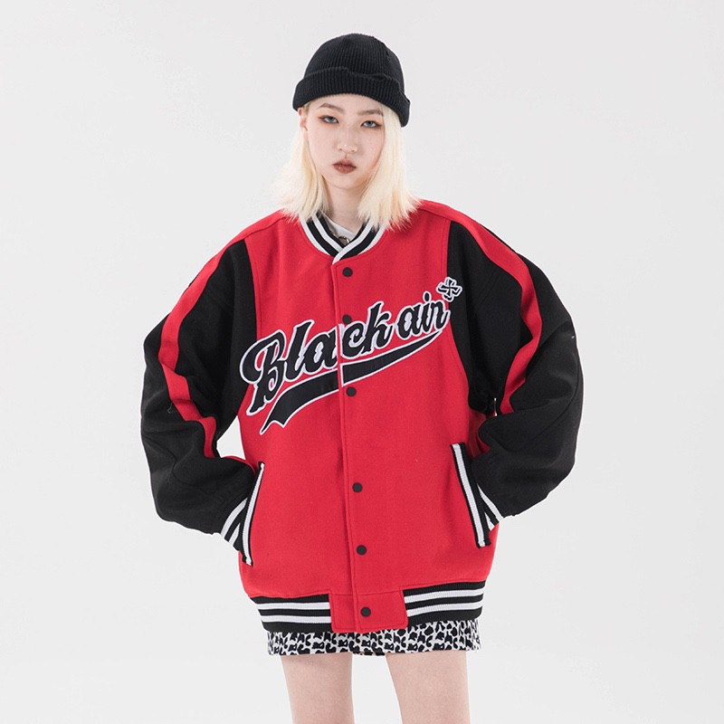🔥🔥 Áo Bomber, Varsity jacket dù cao cấp 2 màu trắng đen, đen đỏ
