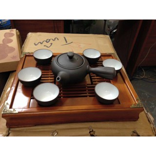 khay ấm chén gỗ