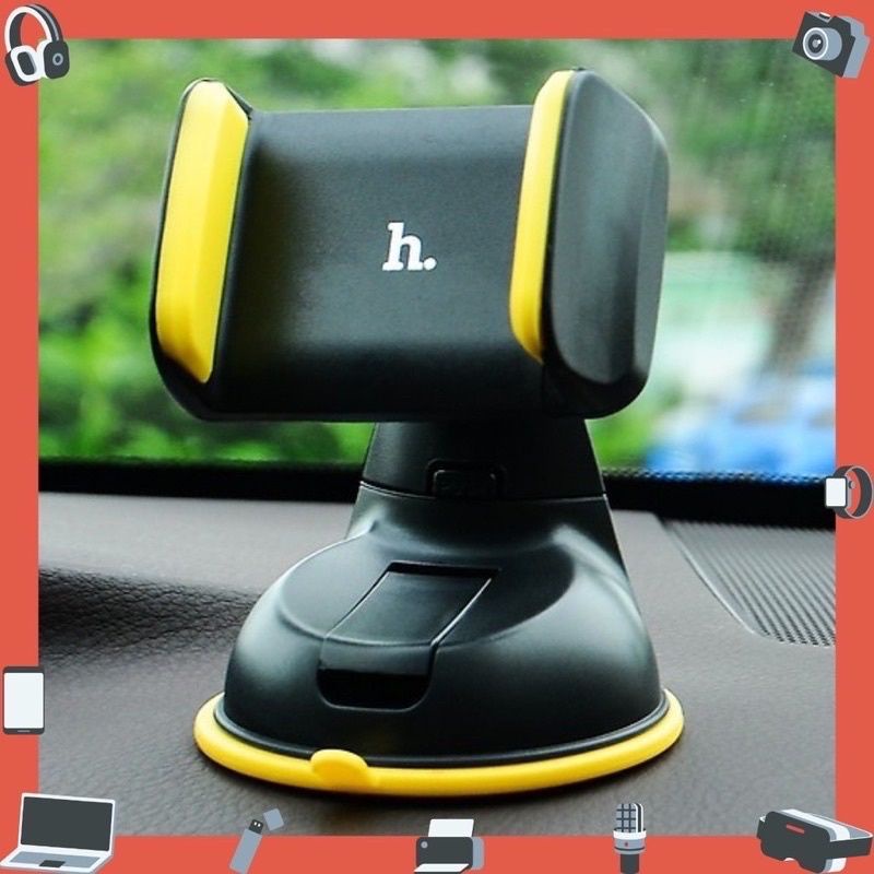 GIÁ ĐỠ ĐIỆN THOẠI - ĐẾ HÍT GIỮ ĐIỆN THOẠI TRÊN XE HƠI - XOAY 360 ĐỘ chính hãng HOCO CA5 - Bảo Hành 1 Tháng