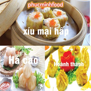 [Siêu Ngon] Combo dimsum Há cảo, Hoành Thánh, Xíu Mại Nhân Thịt khay 500gram khoảng 50 viên