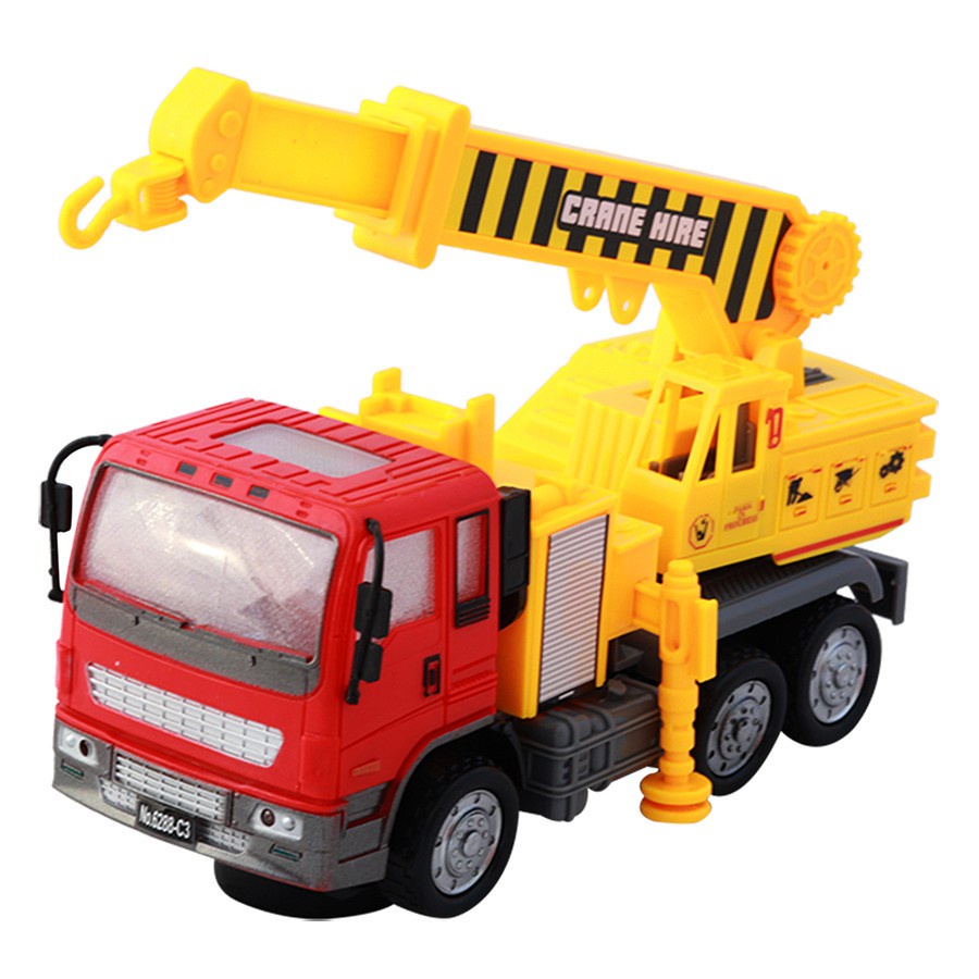 Đồ Chơi Mô Hình Xe Cần Cẩu- Xe Móc Đèn Pin Nhạc 3D Chính Hãng An Toàn Cho Bé