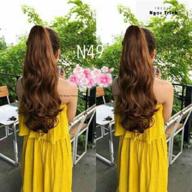 Ngoặm xoăn / Free ship 99k / Tóc giả ngoặm xoăn dợn 65cm