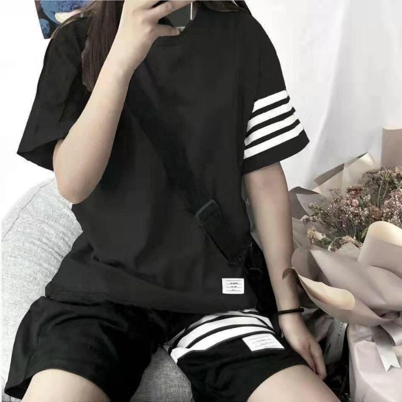 Áo thun cotton tay lỡ unisex - - BỘ 4 VẠCH ĐÙI - - mẫu hot 2022..M135-