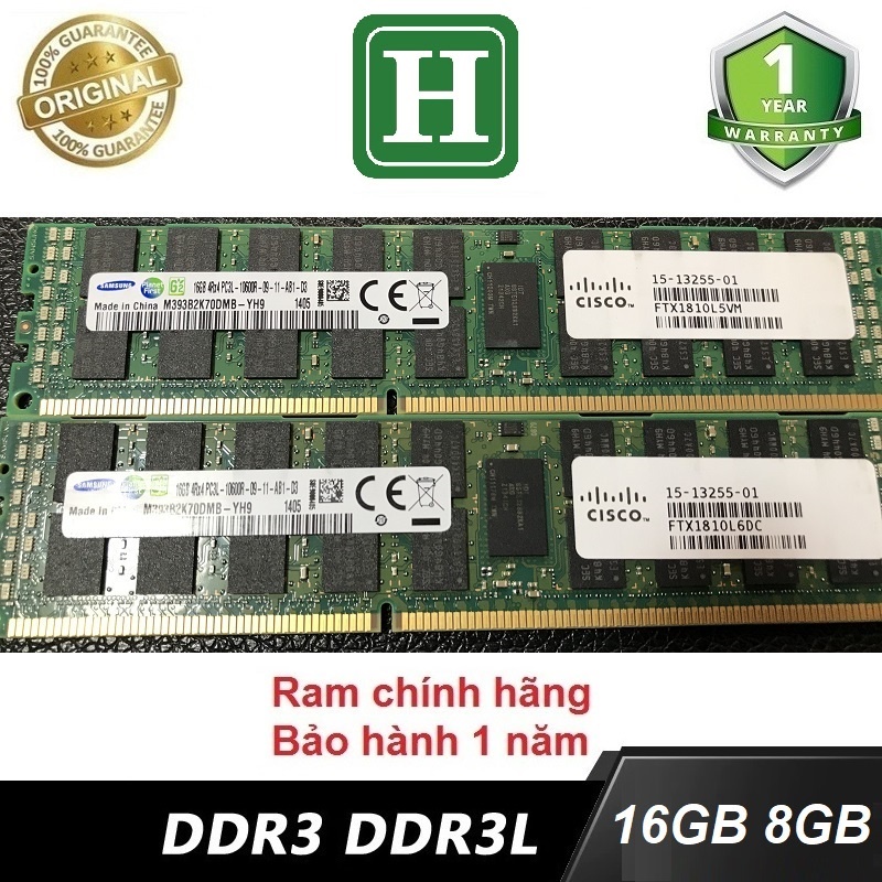 [ Q.12] Ram Server DDR3 16GB ECC REG bus 1600 và một số loại khác, hàng zin tháo máy chính hãng, bảo hành 1 năm