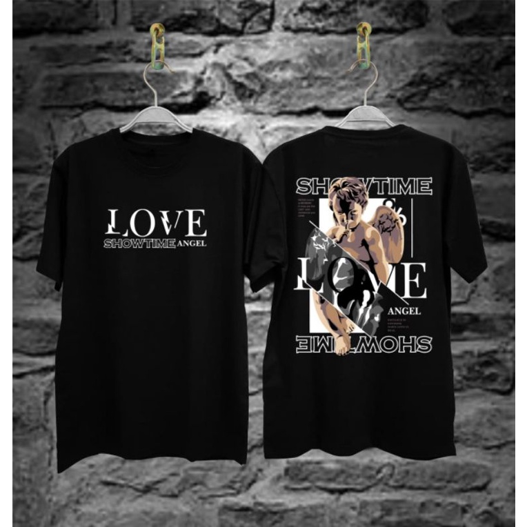 Áo Thun Cotton Tay Ngắn Chiến Đấu Samurai Nhật Bản Chính Hãng Cao Cấp Cho Nam Và Nữ Showtime Angel - Áo Thun Trơn Màu Trắng Đen - Áo Thun Trơn Kanji SamuraiÁo Sơ Mi - Áo Trơn