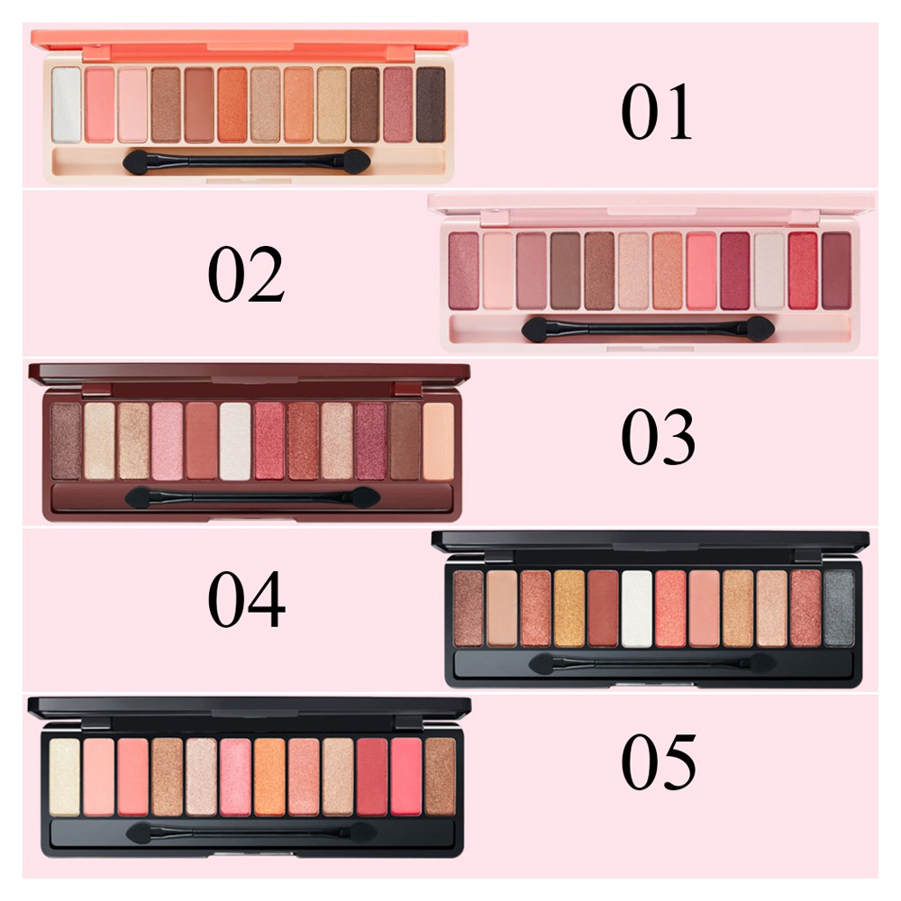 Bảng Phấn Mắt 12 Màu Lì Và Ánh Nhũ Kết Hợp Trang Điểm Kháng Nước