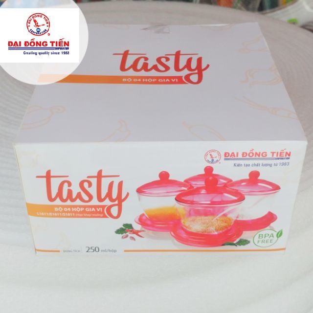 Bộ 4 Hộp Gia Vị Tasty nhựa Đại Đồng Tiến