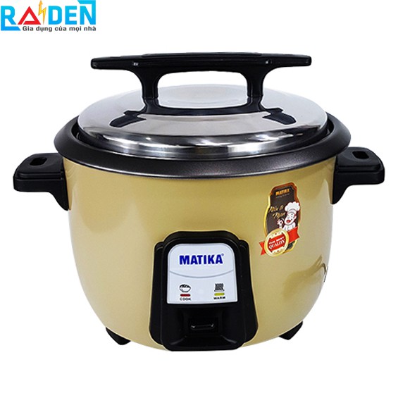 [Mã ELMALL10 giảm 10% đơn 500K] Nồi cơm điện nắp rời 3.6L Matika MTK-DR36 cho quán ăn, xưởng làm việc