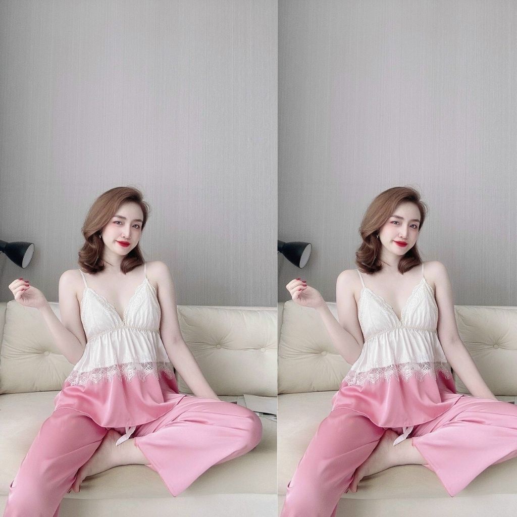 Đồ ngủ nữ❣️FREE SHIP❣️Đồ ngủ sexy lụa Satin cao cấp mềm mại xinh xắn &lt; 60kg