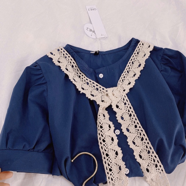 Set Áo Pha Ren Tay Bồng Kèm Chân Váy Xoè Siêu Xinh