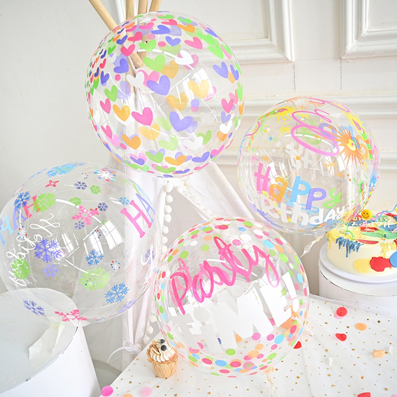 Bong bóng bobo cỡ 20inch nhiều màu tùy chọn trang trí tiệc tiện dụng