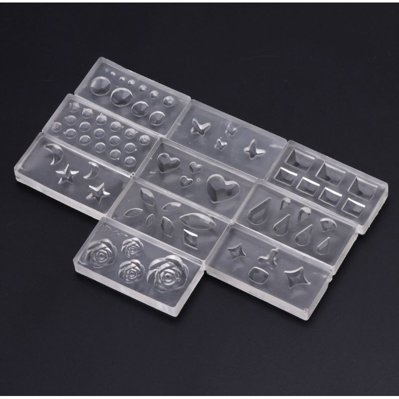Set 10 Khuôn Silicon Hỗ Trợ Trang Trí Móng Nghệ Thuật