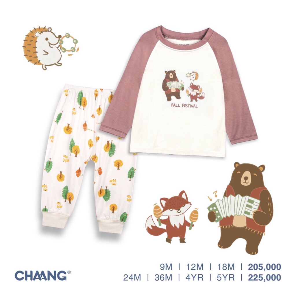 CHAANG 2022  Bộ dài tay thu đông raglan Chaang Park cho bé trai bé gái  AW2022D10