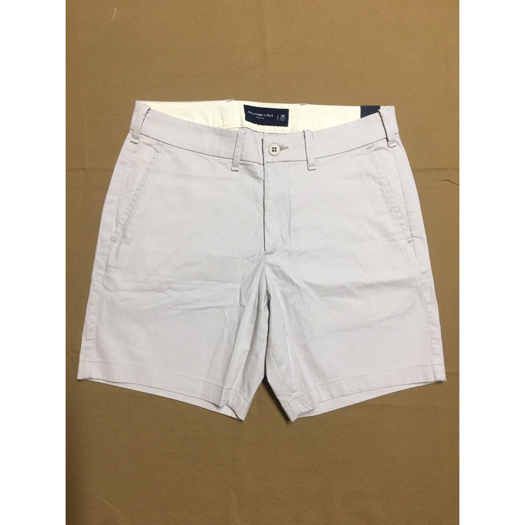 Quần short nam hiệu Abercrombie&Fitch bằng cotton màu trắng ngà size 28 30 hàng xách tay mỹ