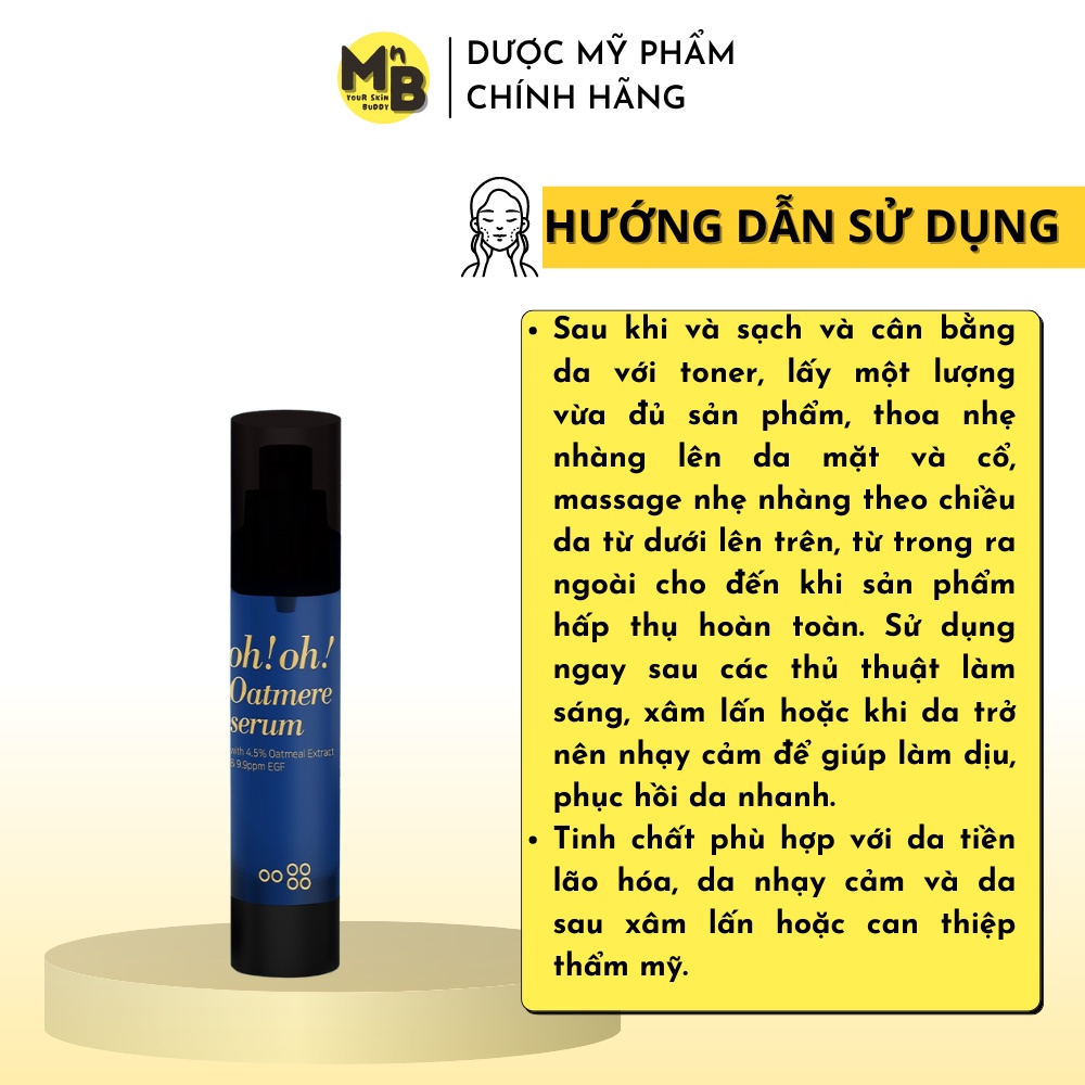 Tinh Chất Phục Hồi Da oh!oh! Oatmere Serum (with 4.5% Oat Extract &amp; 9,9ppm EGF) (25ml)