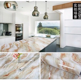 Giấy dán tường vân giả đá dán bếp dán bàn ăn cực đẹp 2m khổ 60cm