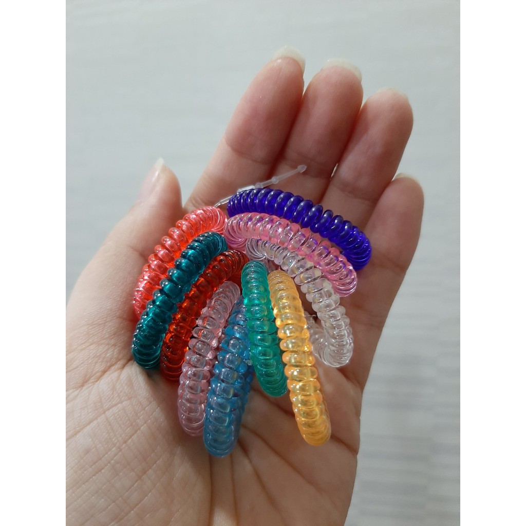 Set 5 Cột Tóc Lò Xo Co Giãn Size Nhỏ 2,5cm/3cm/4cm