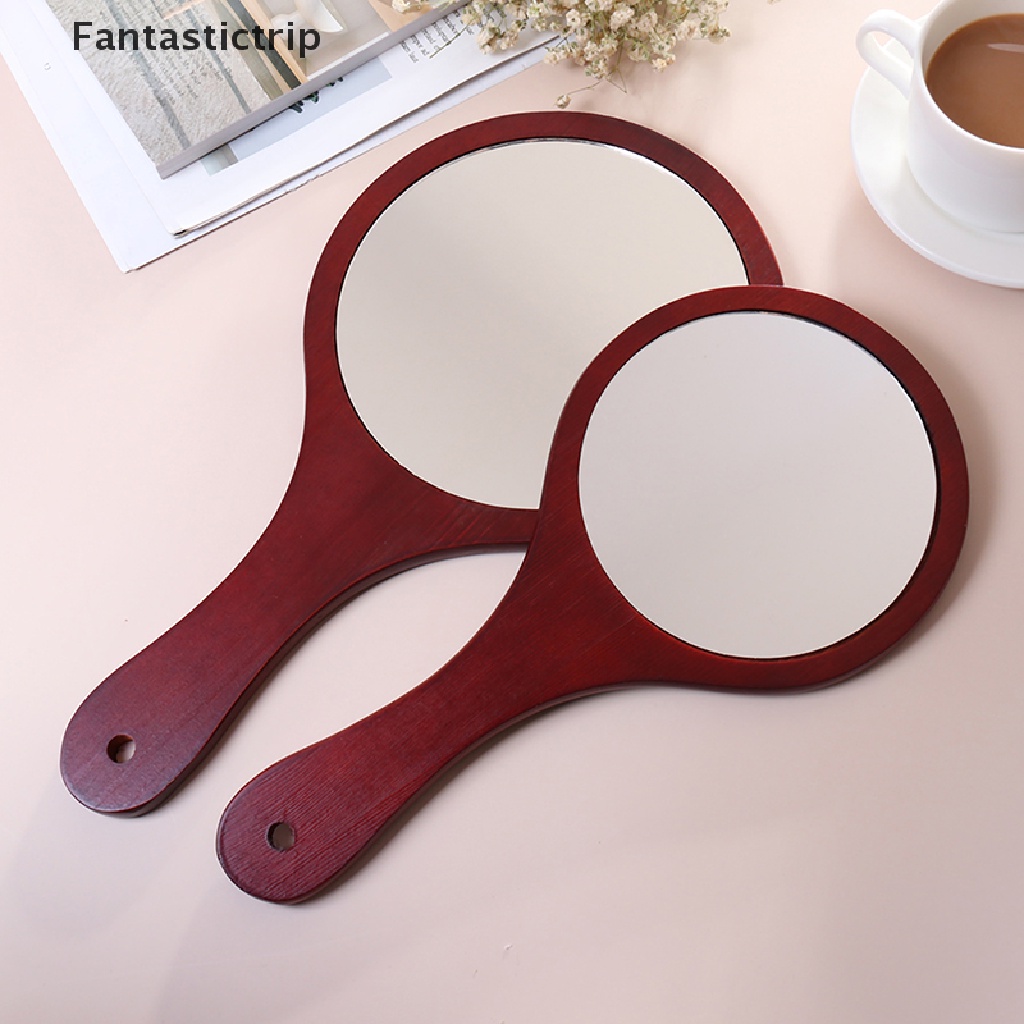 (Hàng Mới Về) Dụng Cụ Trang Điểm Hình Tròn Bằng Gỗ Phong Cách vintage