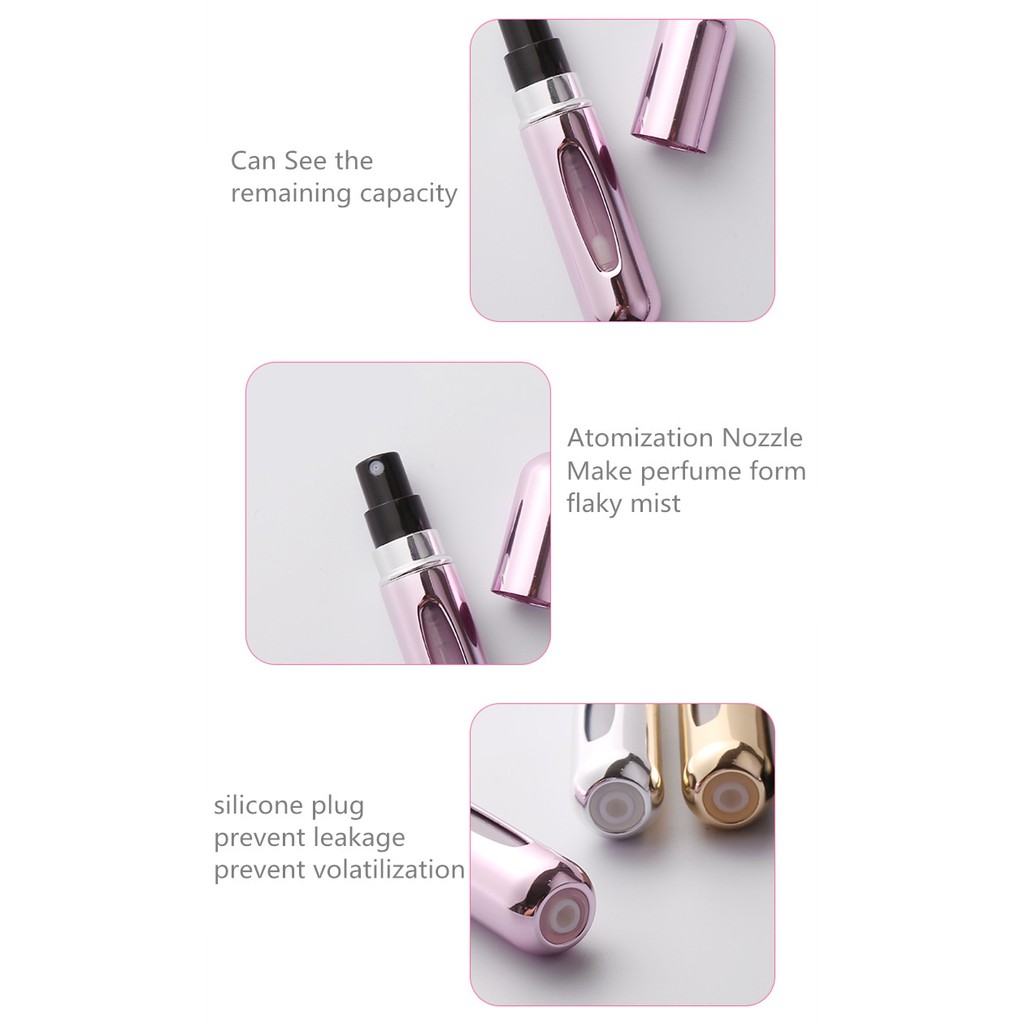 Chai Rỗng 5ml Bằng Nhôm Dạng Xịt Dùng Đựng Nước Hoa Đa Năng