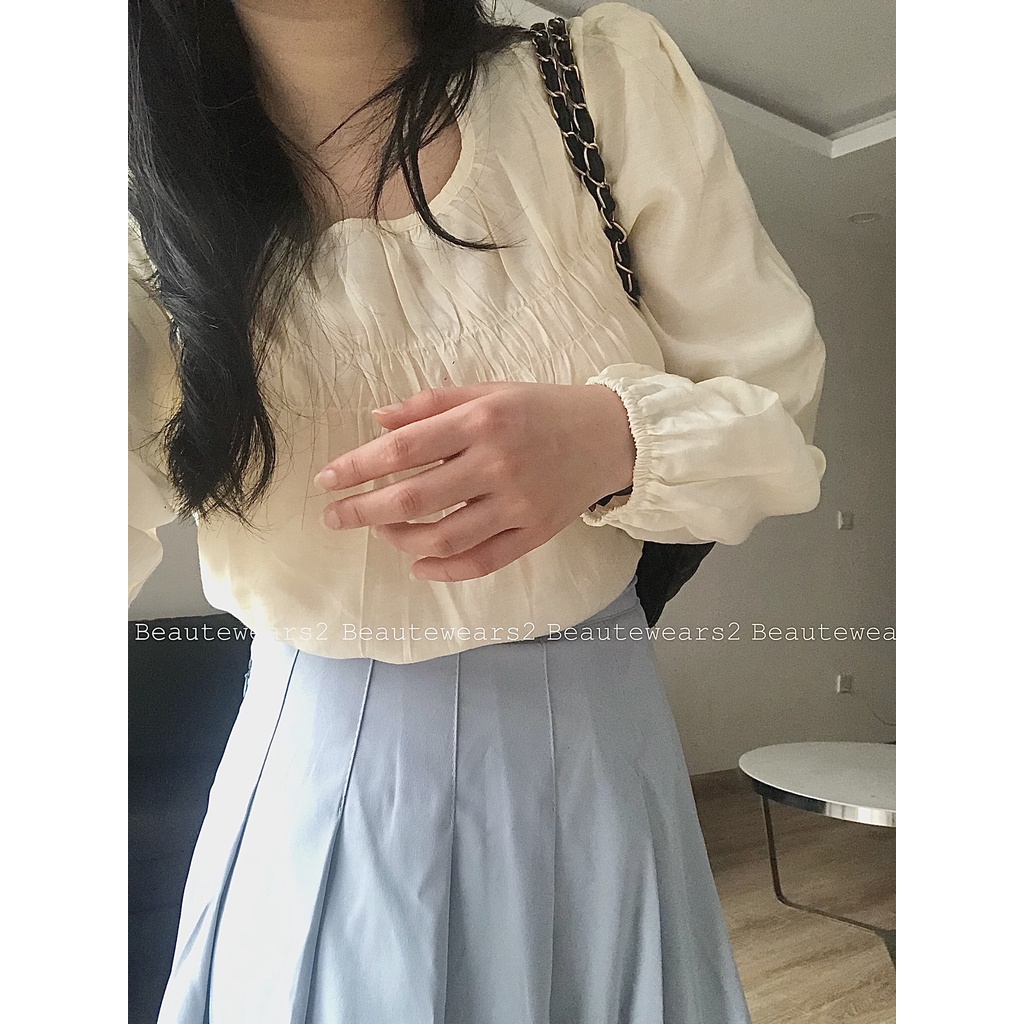 Áo blouse tay bồng nữ tính