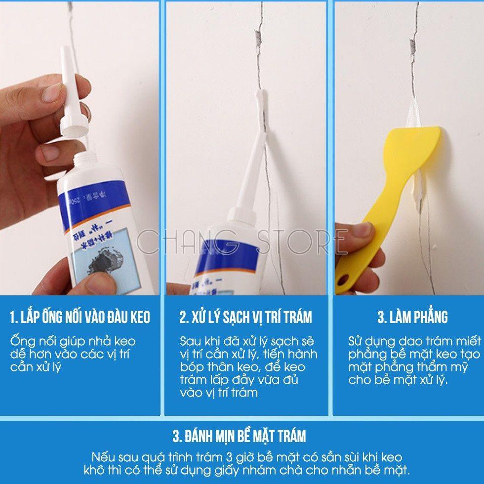 Keo vá tường thông minh Jorevs sửa chữa hư hỏng trên tường nhà, che đi vết bẩn