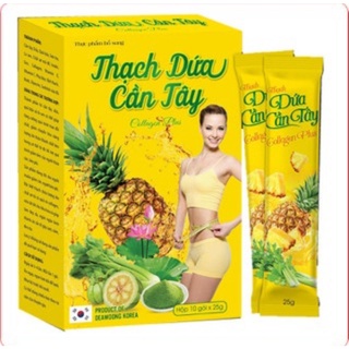 Hộp 10 gói thạch dứa cần tây collagen plus giảm cân