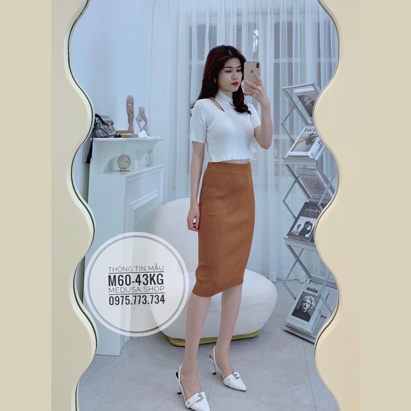 CHÂN VÁY LEN NGẮN KO XẺ CHẤT ĐẸP CÓ SẴN