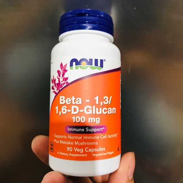D GLUCAN Tăng Cường Hệ Miễn Dịch Cho Cơ Thể Now Beta 1,3/1,6-D-Glucan 100mg (90 Viên)