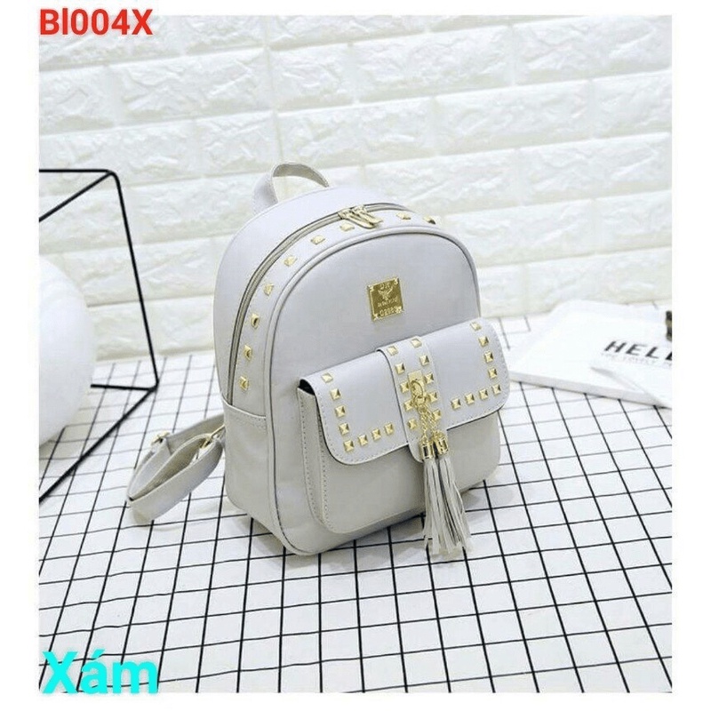 balo đinh - balo đinh 2 râu size 27x29cm chất da Pu mềm [New Unisex]
