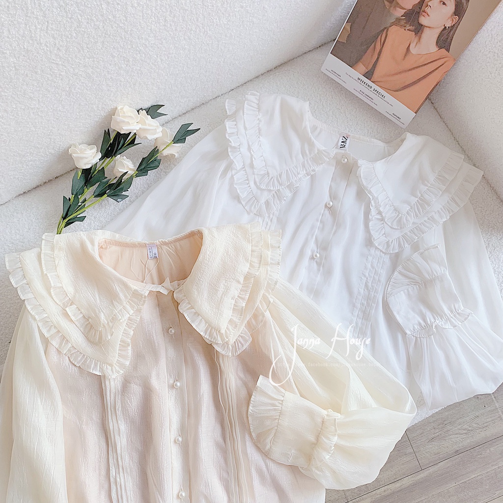 [Mã SKAMFSW175 giảm 10K đơn 50K] [ẢNH THẬT] - Áo sơ mi tiểu thư cổ ren hai lớp ulzzang - SM25 - jannahouse | BigBuy360 - bigbuy360.vn