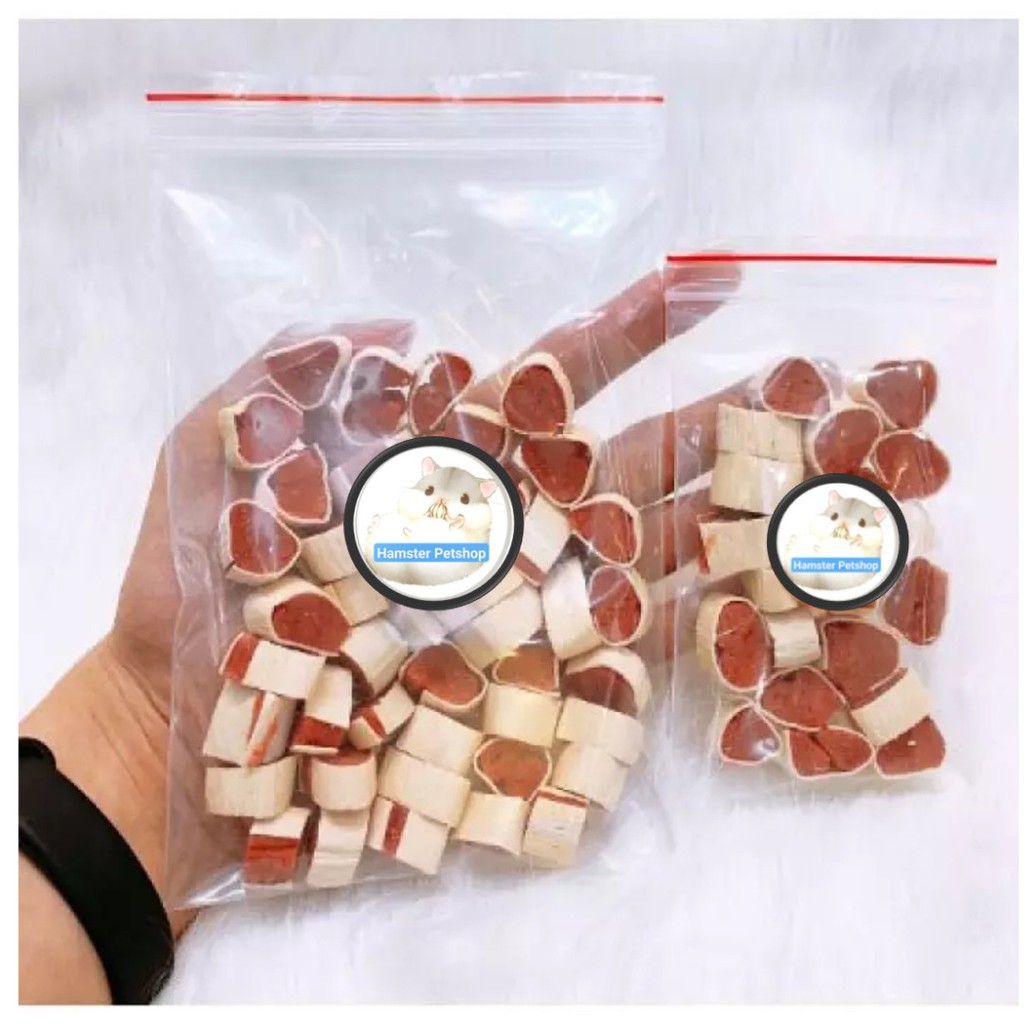 Snack thịt bò + gà cuộn Sushi cho Hamster , sóc , chuột đồng, bọ ú vỗ béo