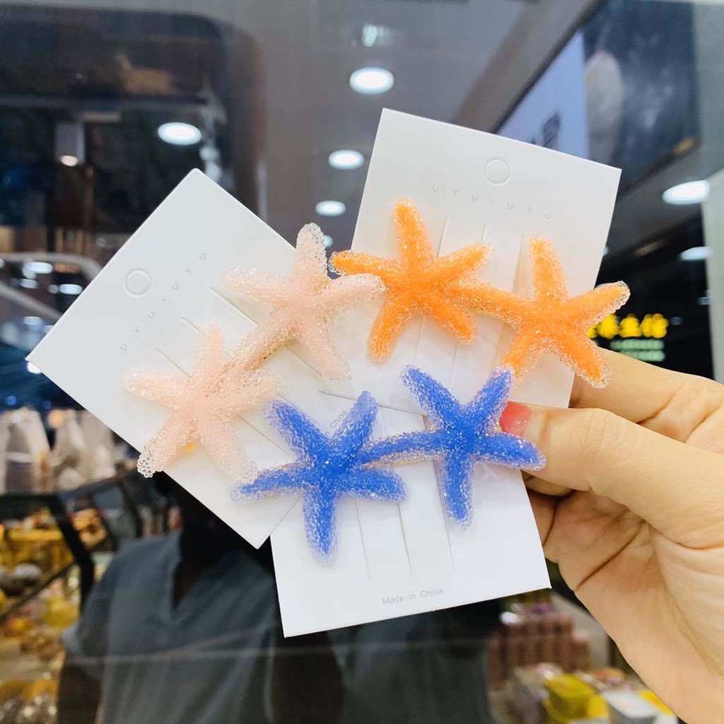 Kẹp Tóc Hình Nơ/ Sao Biển Màu Sắc Ngọt Ngào Xinh Xắn Thời Trang