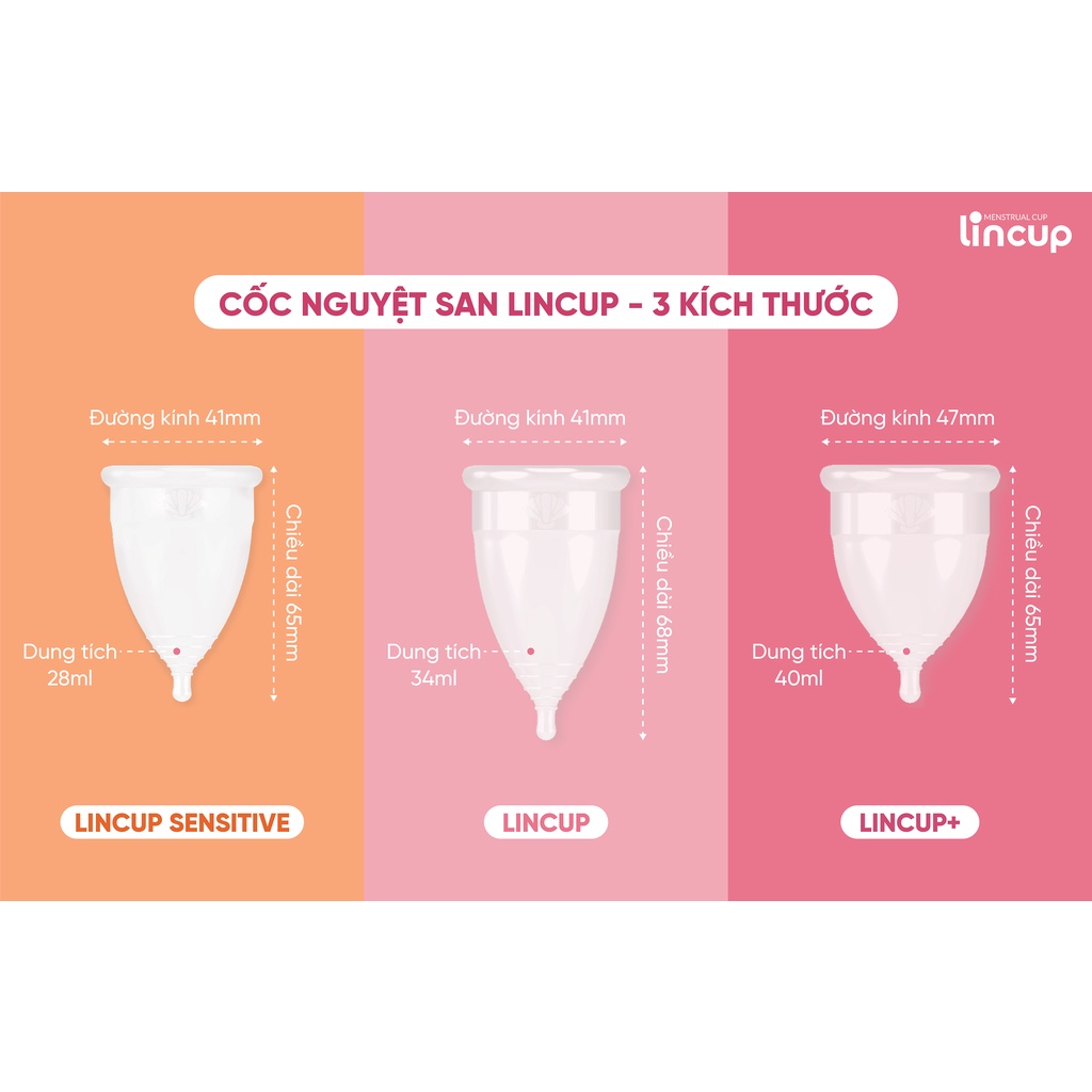 Cốc nguyệt san Lincup chính hãng [Tặng DDVS Lincare Minty Rose]