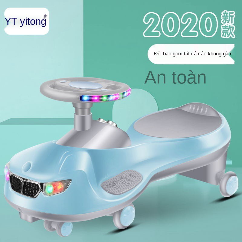 ❈✟♟Xe xoay trẻ em lắc Nam và Nữ Bé 1-6 tuổi tay ga Im lặng Bánh lăn Cardan trượt Scooter