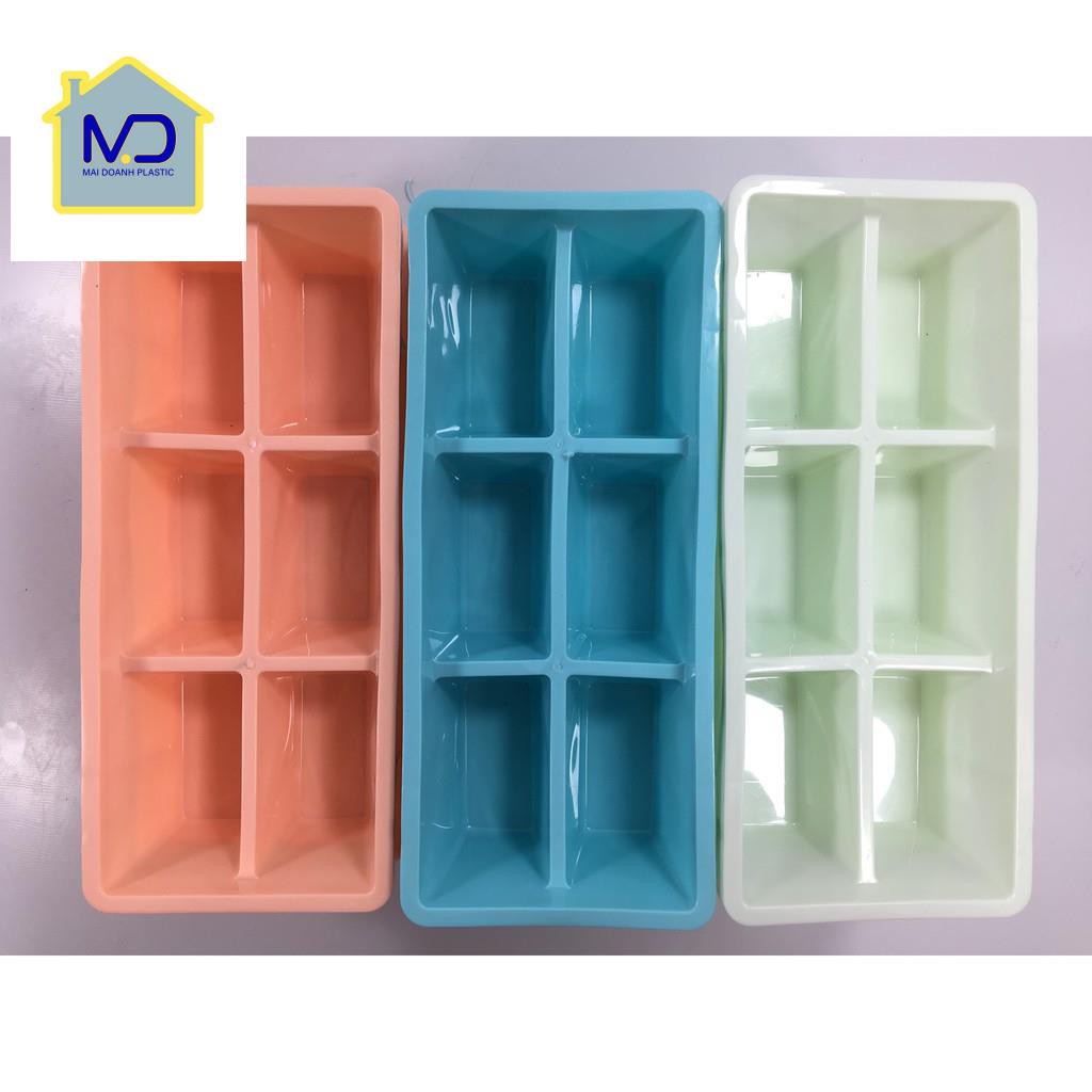 (hot) Khay làm đá viên to nhựa Việt Nhật (6 viên) - Hàng Chất Lượng, Giá Siêu Rẻ