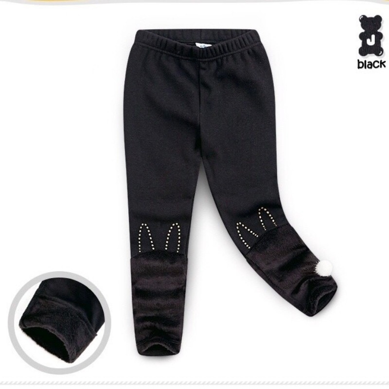 Quần legging lót lông phối gấu lông. HA1859 (4 màu)