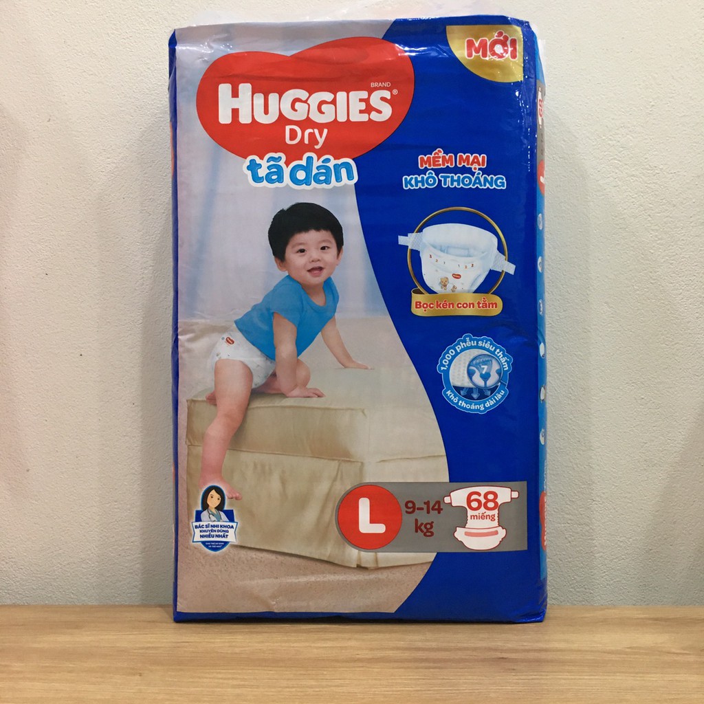 Tã-bỉm dán Huggies L68 (cho trẻ 9-14kg)