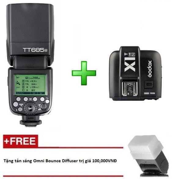 Đèn Flash Godox TT685 N Cho Nikon kèm Trigger Godox X1 tích hợp TTL, HSS 1/8000s - Tặng tản sáng Omni bouce