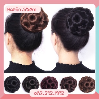 Búi tóc giả thời trang Trung Niên-Búi hoa không đính đá CAO CẤP Qiqishop
