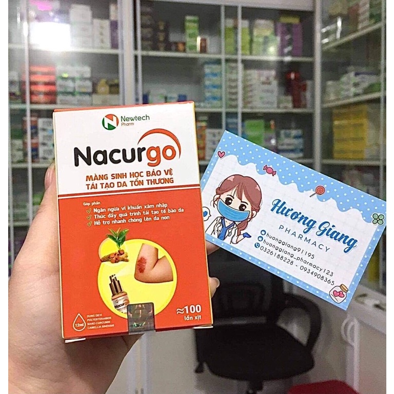 Chăm sóc vết thương, ngừa sẹo, giảm thâm bộ ba Xịt nacurgo - Gel nacurgo- Dung dịch Nacurgo